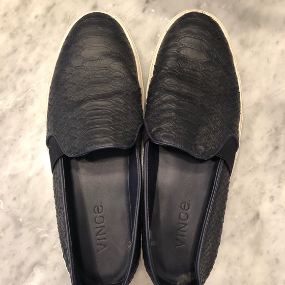 Vince Navy Snakeskin Slip-on Sneakers - Picture 2 of 2